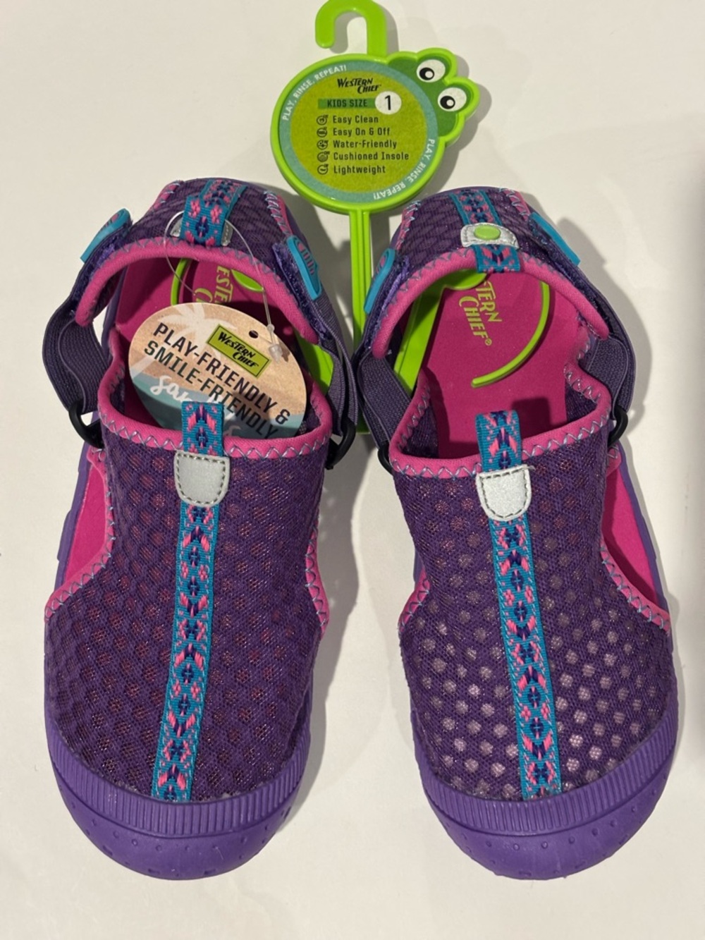 Western Chief Purple/Pink Kids Water Shoes, Size 1